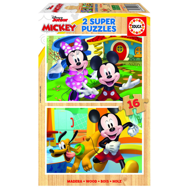 2 dėlionės (puzzle) medinės 2x16 MICKEY ir MINNIE 3-4metų 2 dėlionės (puzzle) medinės 2x16 MICKEY ir MINNIE 3-4metų