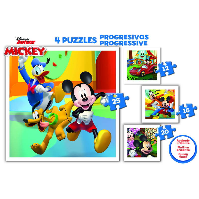 4 dėlionės (puzzle) 12+16+20+25 JUNIOR MICKEY 3-5metų 4 dėlionės (puzzle) 12+16+20+25 JUNIOR MICKEY 3-5metų