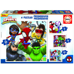 4 dėlionės (puzzle) 12+16+20+25 SPIDEY ir AMAZING FRIENDS 3-5metų