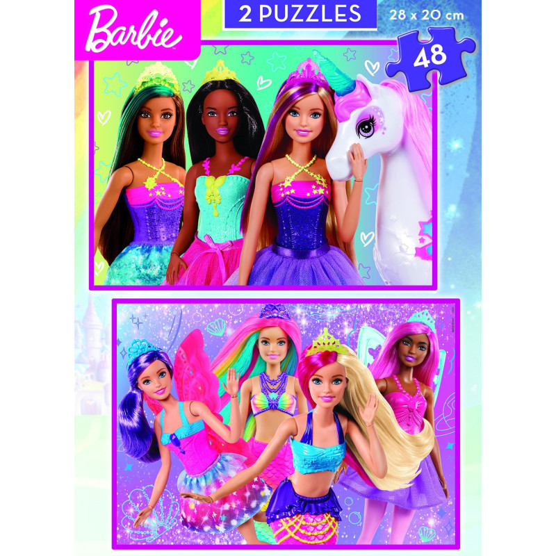 2 dėlionės (puzzle) 2x48 BARBIE 3-6metų 2 dėlionės (puzzle) 2x48 BARBIE 3-6metų