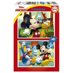 2 dėlionės (puzzle) 2x48 MICKEY MOUSE FUN HOUSE 4-6metų