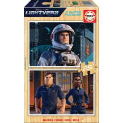 2 dėlionės (puzzle) medinės 2x25 LIGHTYEAR 3-5metų