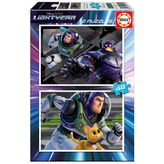 2 dėlionės (puzzle) medinės 2x48 LIGHTYEAR 4-6metų