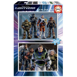2 dėlionės (puzzle) medinės 2x100 LIGHTYEAR 6-8metų