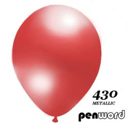 Balionai 12" Metalic Penword 100vnt raudoni