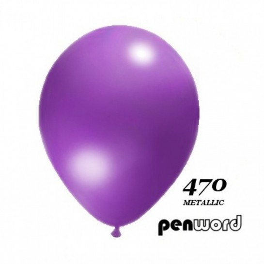 Balionai 12" Metalic Penword 100vnt violetiniai
