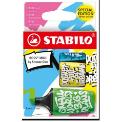 Teksto žymekliai BOSS MINI by Snooze One 3vnt yellow+blue+green bls