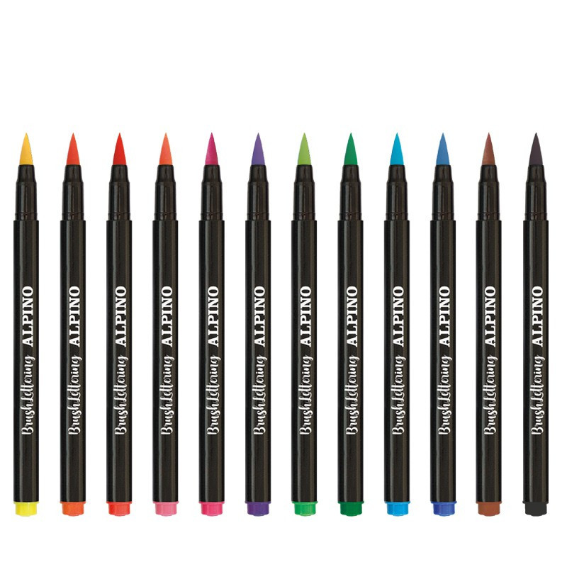 Teptukiniai flomasteriai ALPINO Color Experience brush lettering 12sp Teptukiniai flomasteriai ALPINO Color Experience brush lettering 12sp