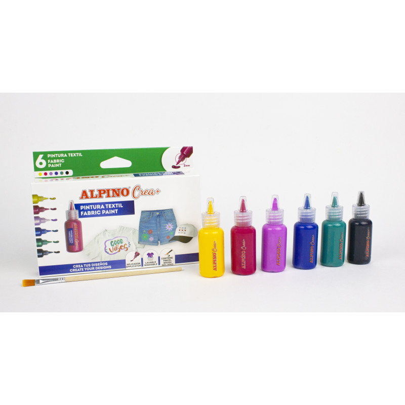 Dažai tekstilei ALPINO Crea+ 6sp Dažai tekstilei ALPINO Crea+ 6sp