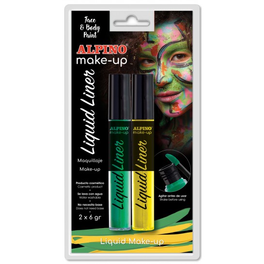 Veido dažai ALPINO Liquid liner yellow+green Veido dažai ALPINO Liquid liner yellow+green