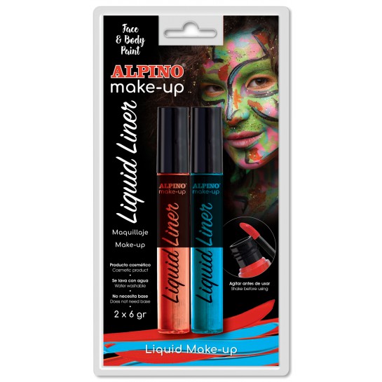 Veido dažai ALPINO Liquid liner blue+red Veido dažai ALPINO Liquid liner blue+red