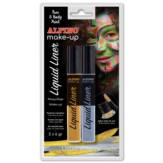 Veido dažai ALPINO Liquid liner gold+silver Veido dažai ALPINO Liquid liner gold+silver