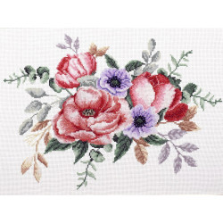 Siuvinėjimo kryželiu rinkinys ELEGANT BOUQUET 34,20x25,20