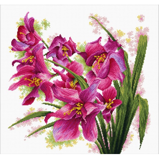 Siuvinėjimo kryželiu rinkinys LOVELY ORCHIDS 39x39