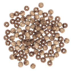 Karoliukai mediniai šviesiai rudi 10mm 100vnt