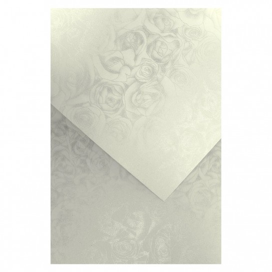 Dekoratyvinis popierius ROŽE A4 baltas 250g 20lap