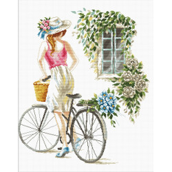 Siuvinėjimo kryželiu rinkinys BICYCLE GIRL 43x51