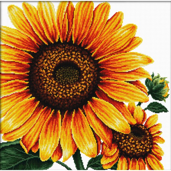 Siuvinėjimo kryželiu rinkinys SUNFLOWER 40x40