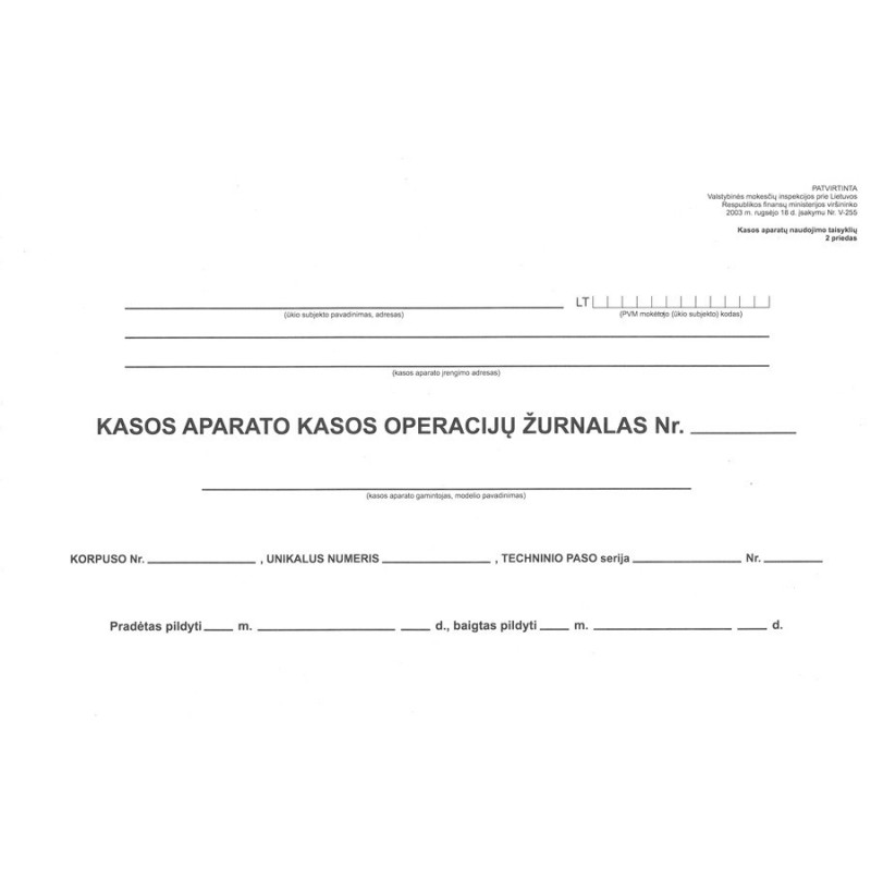 EKA kasos operacijų žurnalas hor.3-jų dalių 73l EKA kasos operacijų žurnalas hor.3-jų dalių 73l