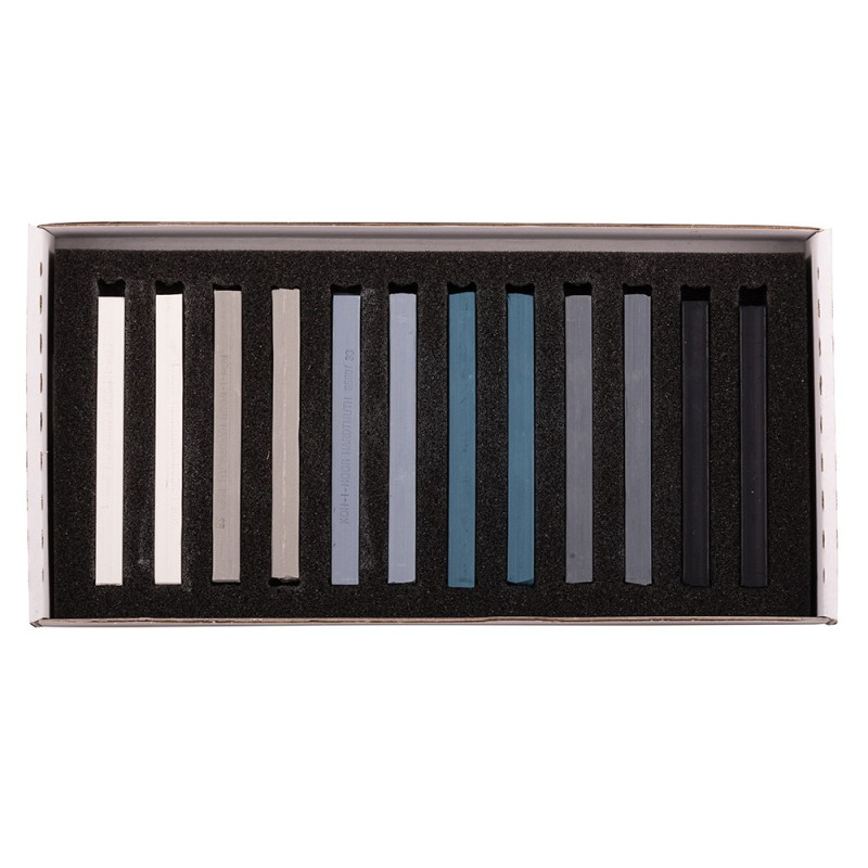 Sausų pastelių rinkinys 12vnt pilkų atsp.8592G Sausų pastelių rinkinys 12vnt pilkų atsp.8592G