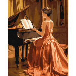 Tapyba pagal skaičius: NUOSTABI PIANISTĖ art_selena_ua  40x50 dėžutėje