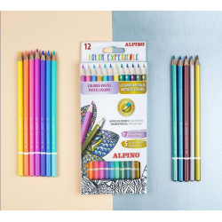 Pieštukai spalvoti ALPINO Color experience PREMIUM 12splinija7sp pastel+5sp metalik