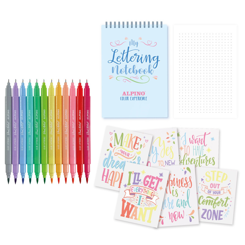 Žymeliai ALPINO Color experience pastel lettering dual brush 10sp Žymeliai ALPINO Color experience pastel lettering dual brush 10sp