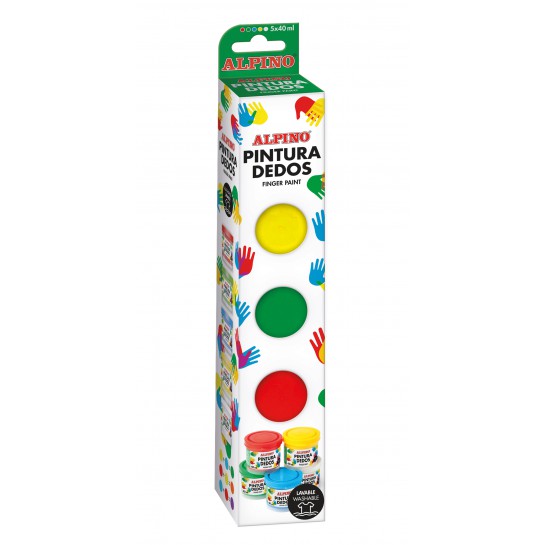 Dažai piešti pirštais ALPINO Pintura dedos 5sp x 40ml Dažai piešti pirštais ALPINO Pintura dedos 5sp x 40ml