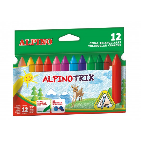 Vaškinės kreidutės trikampės ALPINO Trix 12sp 10mm