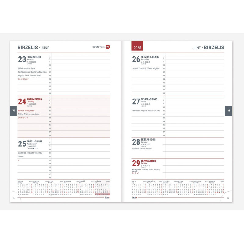 Darbo knyga A5 18 mėnesių mėlyna