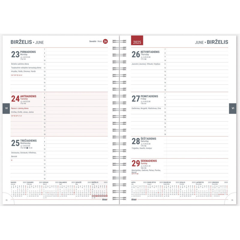 Darbo knyga A5 18 mėnesių SPIREX turkis