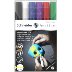 Žymekliai akriliniai Paint-lt 310 2mm 6vnt mix bls