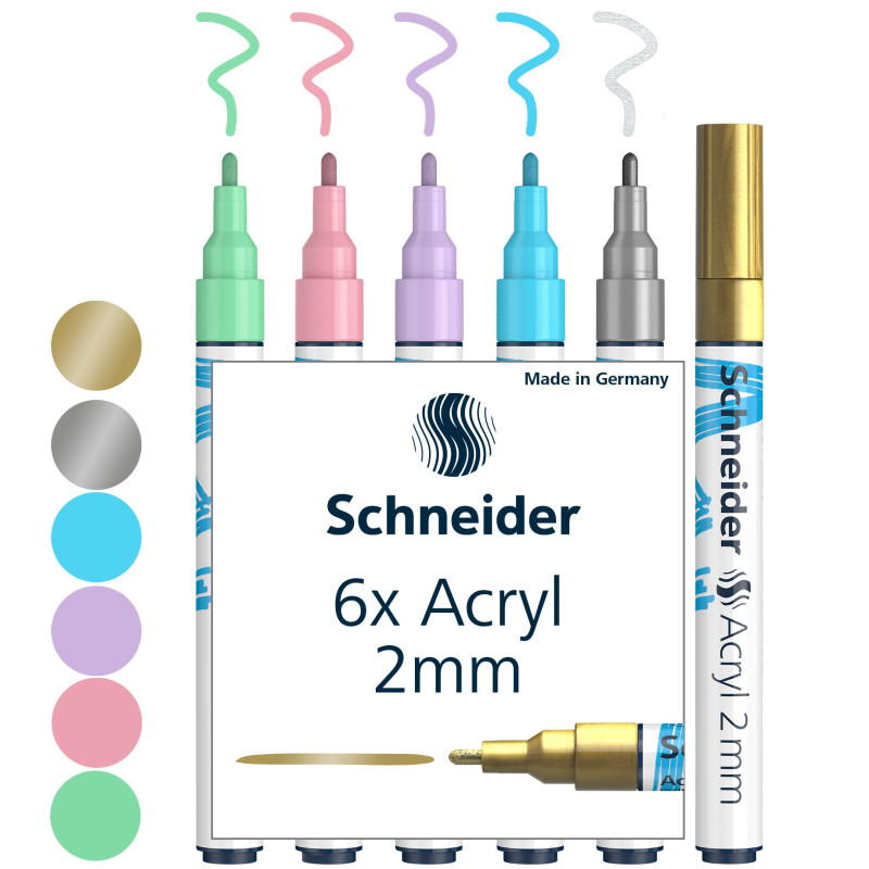 Žymekliai akriliniai Paint-lt 310 2mm 6vnt mix bls Žymekliai akriliniai Paint-lt 310 2mm 6vnt mix bls