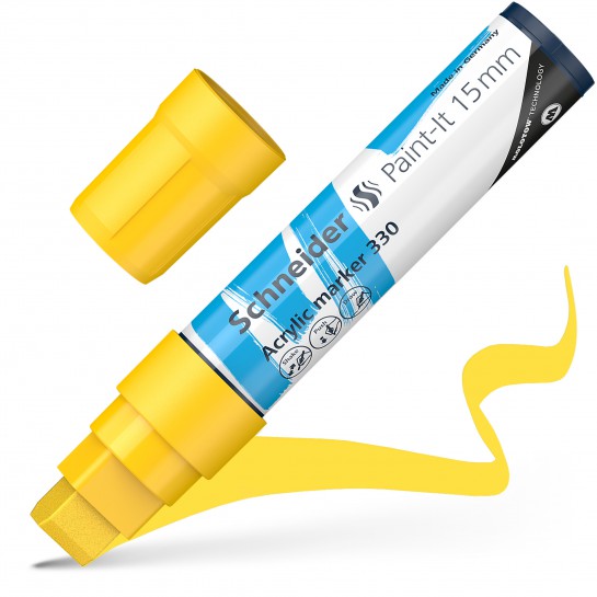 Žymeklis akrilinis Paint-lt 330 15mm yellow