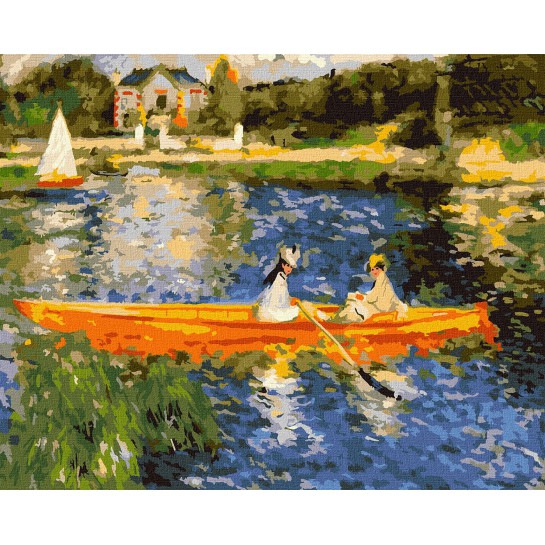 Tapyba pagal skaičius: PASIPLAUKIOJIMAS VALTIMI SENA Pierre-Auguste Renoir 40x50 dėžutėje