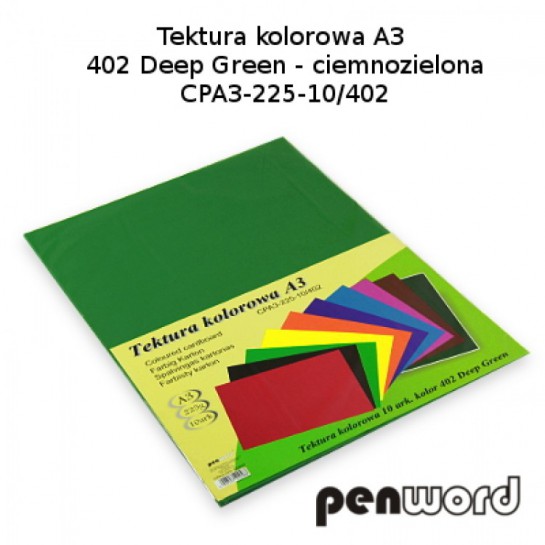 Kartonas A3/10l 225g t.žalias PenWord