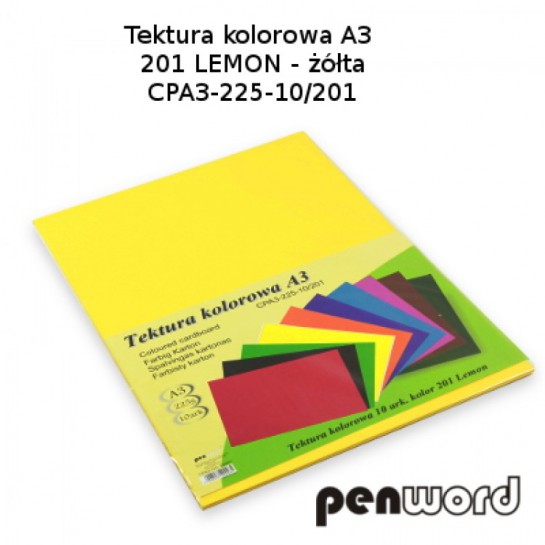 Kartonas A3/10l 225g geltonas PenWord