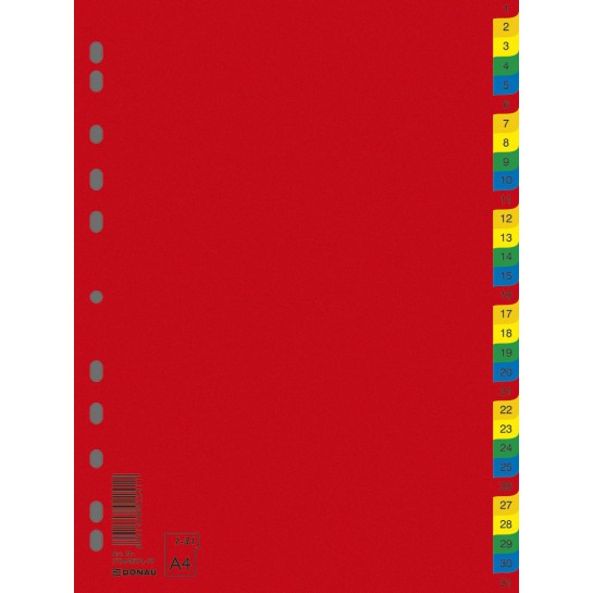 Skiriamieji lapai PP A4 1-31 spalvoti