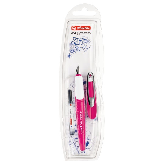 Plunksnakotis M + kapsulė my.pen pink-white bls