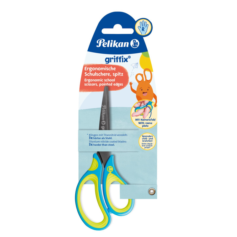 Žirklės dešiniarankiams GRIFFIX 15cm mix spalvų Žirklės dešiniarankiams GRIFFIX 15cm mix spalvų