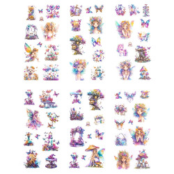 Lipdukai GYVŪNĖLIAI ir FĖJOS 6 lapeliai margi