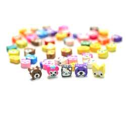 Polimerinio mokio karoliukai GYVUNĖLIAI 1cm 48vnt
