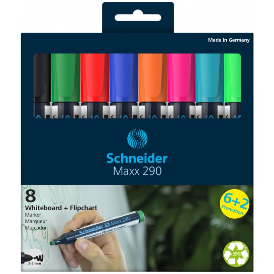Žymeklių rinkinys baltai lentai MAXX 290 8vnt.