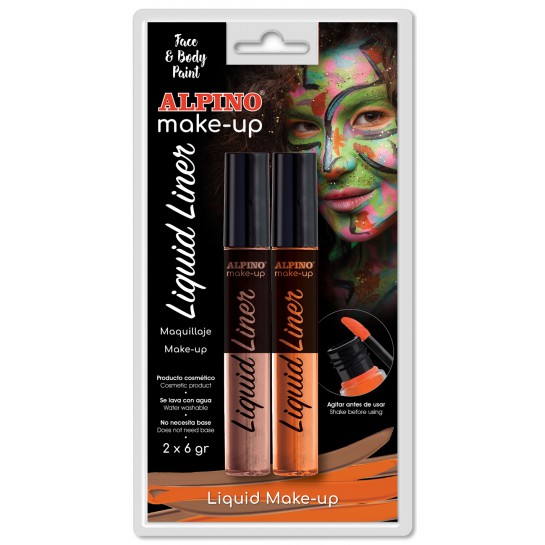 Veido dažai ALPINO Liquid liner oranžiniai+rudi Veido dažai ALPINO Liquid liner oranžiniai+rudi