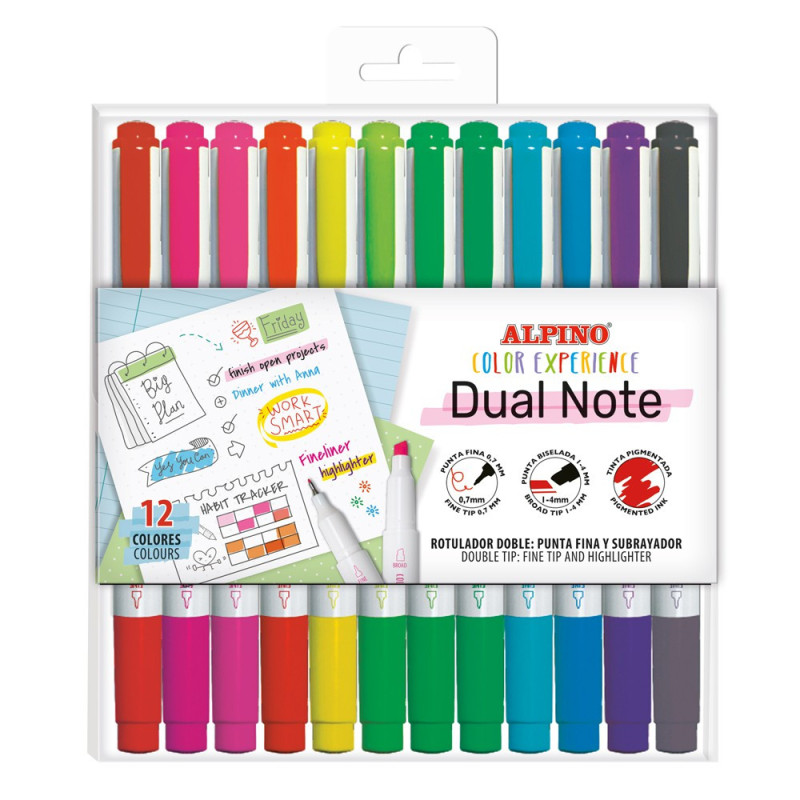 Flomasteriai ALPINO Color Experience Dual note 12sp
