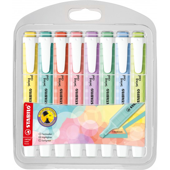 Teksto žymekliai SWING COOL pastel 8vnt. Teksto žymekliai SWING COOL pastel 8vnt.