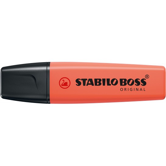 Teksto žymeklis BOSS pastelinis koralo raudonas