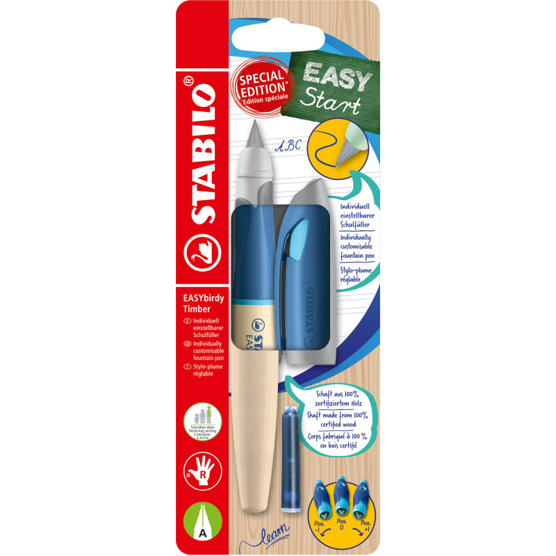 Plunksnakotis EASYbirdy Timber R nib A mėlynas bls