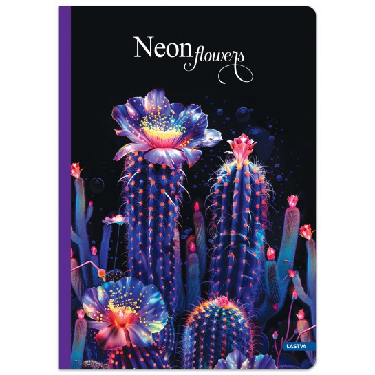 Knyga A4 96lap 70g lang NEON FLOWERS