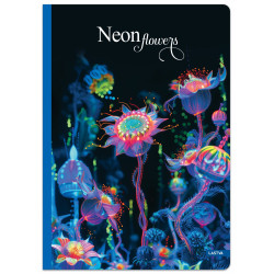 Knyga A4 96lap 70g linija NEON FLOWERS